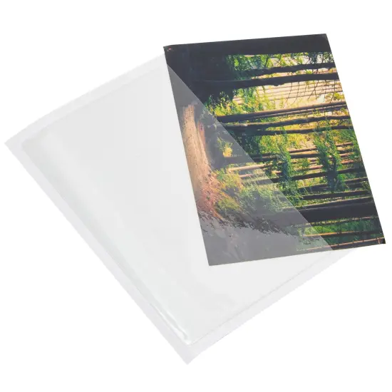 100 Pack Top Load 4x6 Photo Sleeves with Adhesive, Index Card Holder for Office Supplies, Clear Label Pockets for Small Business {7}