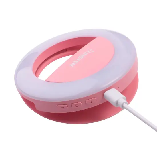 Insten Video Conference Lighting Kit For Cell Phone Laptop, LED Ring Lights Clip on, 3 Lighting Modes 4 Brightness, Pink {5}