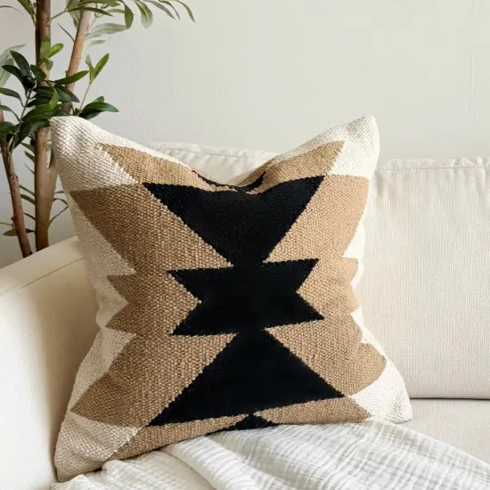 Handmade Southwestern Pillow Cover &ndash; 20&rdquo; Neutral Boho Decor {2}