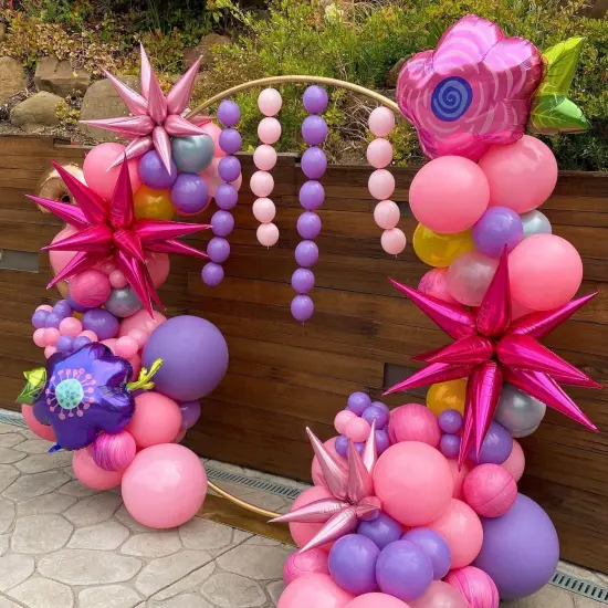 50 Pcs Hot Pink Foil Cone Star Balloons(26 Inch Hot Pink) {3}