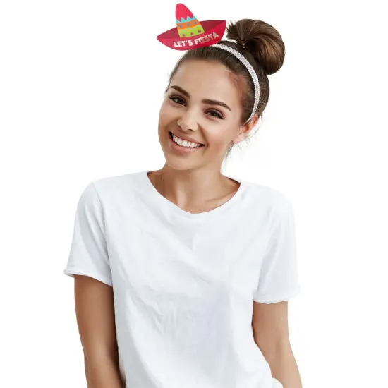 Juvale 24 Pack Let's Fiesta Sombrero Party Hats for Cinco de Mayo Favors, Mexican Themed Party Decorations (4 Colors) Red {3}