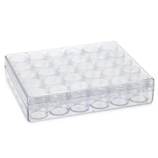 Clear Plastic Beads Storage Containers with Lids, 30 Jars, for Rhinestones, Glitter Art and Craft Organizer box {6}