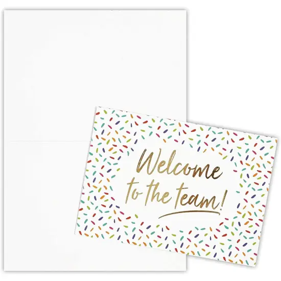36 Pack Welcome to the Team Cards Bulk, New Hire Welcome Gift for Employees (Gold Foil and Confetti Design, Green Envelopes, 5x7 in) Multicolor {5}