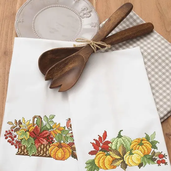 Towel Set, Embroidery Kit, Bathroom Hand Towels, Kitchen Towel, Cross Stitch Kits, Stamped Cross Stitch Kits {2}