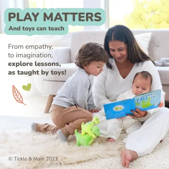 Tickle & Main 3 Piece New Big Brother Gift for Boys, Includes Big Brother/Little Brother Dinosaur Stuffed Animals with Storybook for Announcing a New Sibling, Educational and Engaging, Ages 1-14 {4}