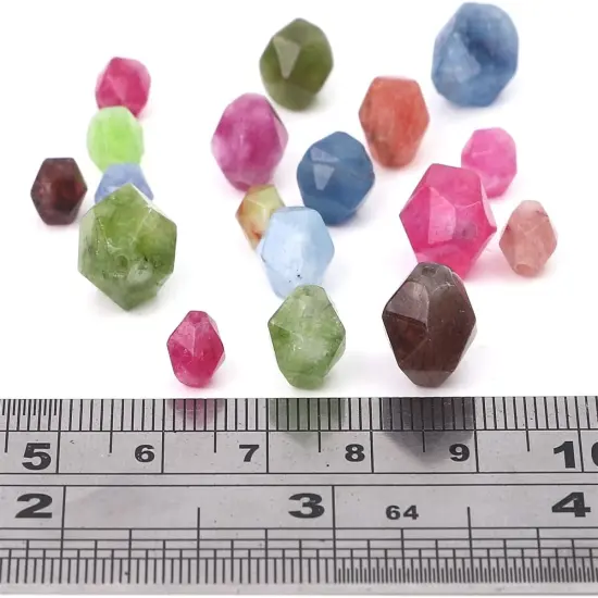 Faceted Natural Tourmaline Agate Stone Round Beads 10mm 36cm/Strand for Jewelry Making {5}