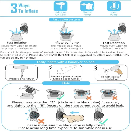 Giant Inflatable Unicorn Pool Float Floatie Ride On with Fast Valves Large Rideable Blow Up Summer Beach Swimming Pool Party Lounge Raft Decorations Toys for Kids Adults {3}