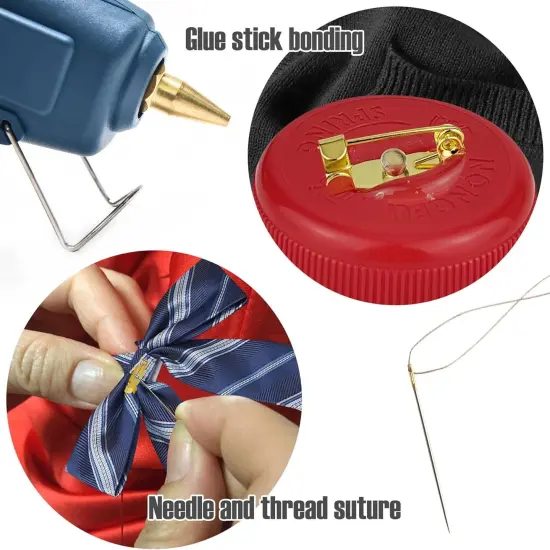 50 Pcs Brooch Pins, Safety Pins, Pin Badge Backs with Holes for Jewelry Crafting, Sewing Fabric (15MM, Gold) {4}