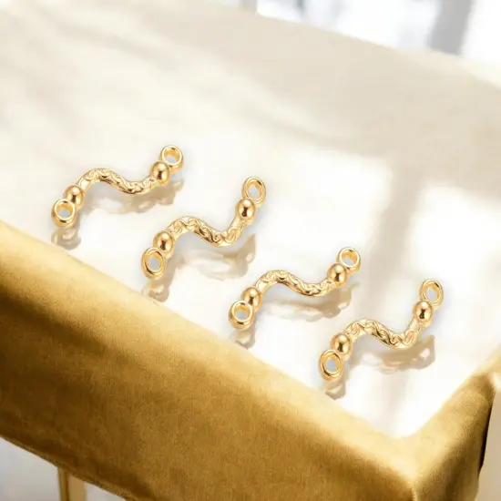 *50* 22x9mm Antique Gold Curved Connector Bars {3}