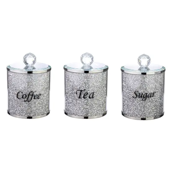 Crystal Coffee and Tea Set with Crushed Gemstones {1}