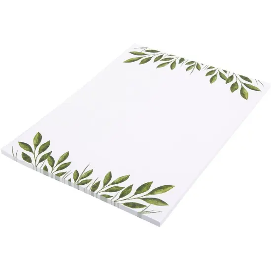 48 Pack Leaf Themed Stationery Writing Paper Set, Letter Size(8.5 x 11 In) White {7}
