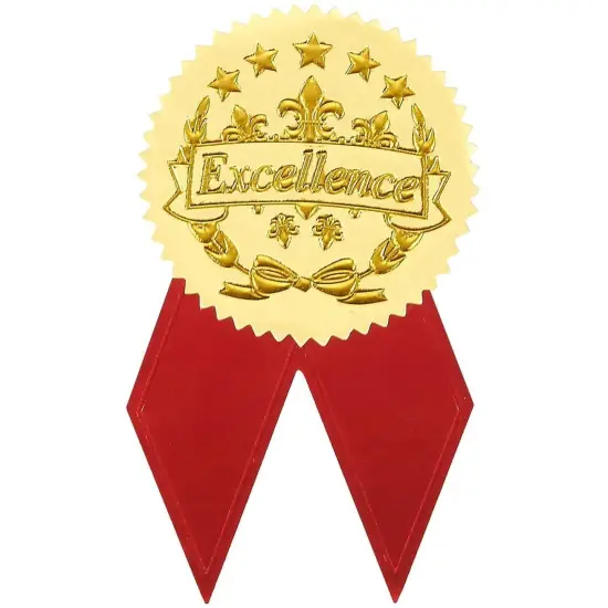 Award Stickers, Gold Certificate Stickers (96 Pieces. 1.7 in) {1}