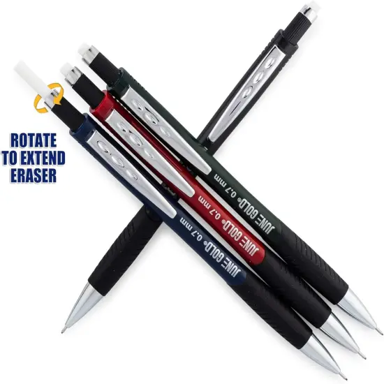 8 Pack 0.7 mm HB #2 Mechanical Pencils, Extra Long Spin Eraser, 2 Lead Dispensers/w 220 Refills & 8 Refill Erasers, Break Resistant Lead, Soft Non-Slip Grip {2}