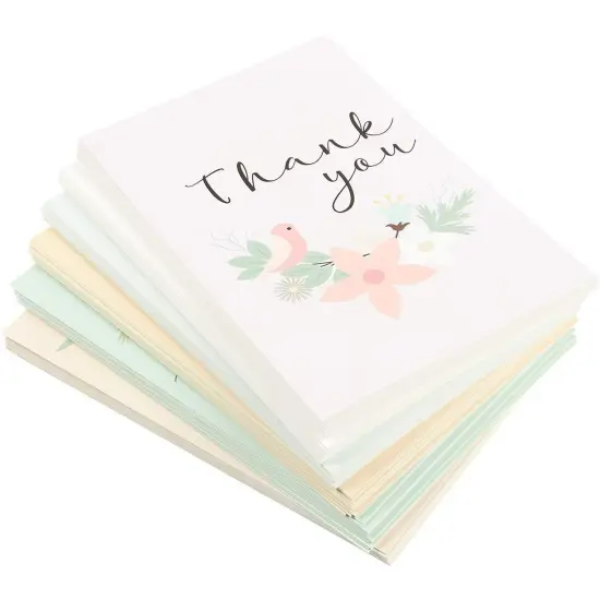 72 Pack Thank You Postcards, Floral Note Cards for Wedding, Bridal Shower, Baby Shower, 4x6 in Multicolor {6}