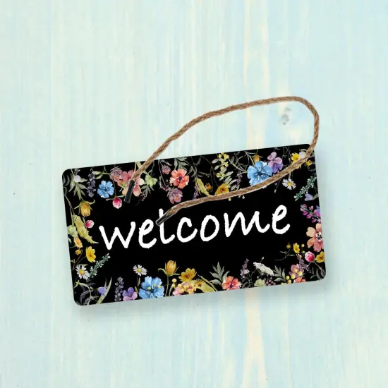 Decorations for Home Welcome Sign for Front Door Wooden Hanging Wall Sign,Decoration for Home Front Door,5.1x10 inches {4}