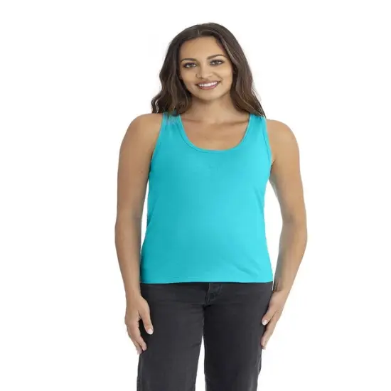 Next Level Apparel&reg; Ladies' Cotton Tank Soft and Stylish STONEWASH DENIM {6}
