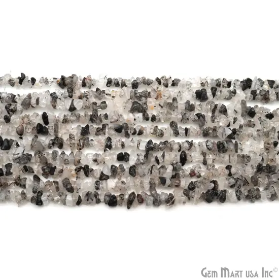 Natural Chip Beads, 34 Inch, Genuine Chip Strands, Drilled Strung Nugget Beads, 3-7mm, Polished, GemMartUSA (70001) Rutilated {1}