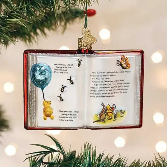 Old World Christmas 3.0 Inch Winnie The Pooh Book Christmas Tree Ornament , Children's Story Teddy Bear Multicolored {3}