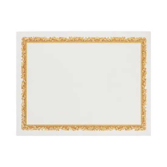 48 Pack White Award Certificate Paper with Gold Foiled Metallic Border, Blank Certificate Sheets, 2025 Graduation Diploma Award Papers for Printer, 8.5 x 11 in {7}