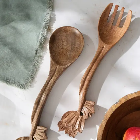 Wooden Cooking Utensil Set/Salad Servers-Set Of 2 {5}