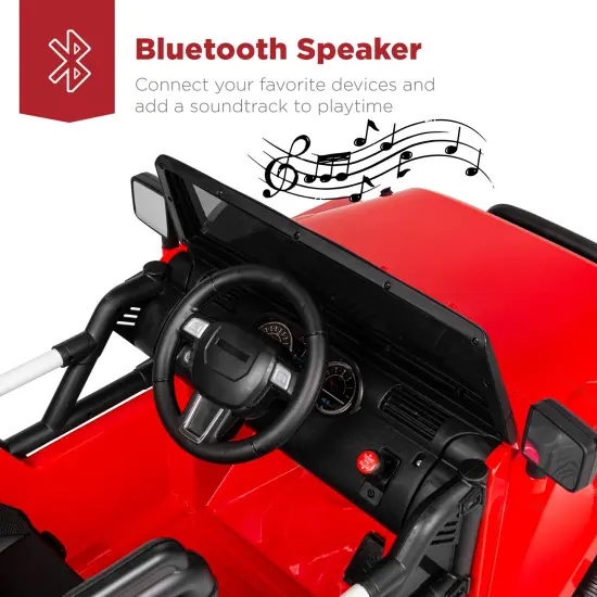 Best Choice Products 12V Kids Ride On Truck Car w/ Remote Control, Spring Suspension, Bluetooth, LED Lights Red {6}