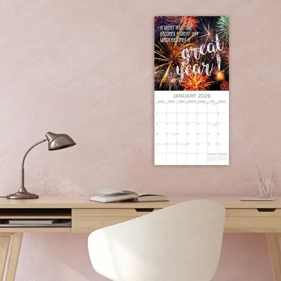 The Gifted Stationary 2026 Square Wall Calendar, Today is Going to Be Awesome, 16-Month Arts & Antiques Theme Hanging Calendar with 180 Reminder Stickers, Month Planner for Creative Spaces, 12x12" Multicolor {2}
