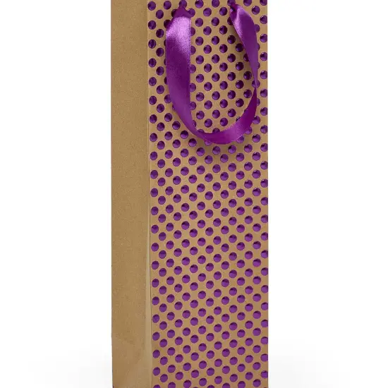 Stylish Polka Dot Wine Carrier 4 1/8'' x 4 1/8'' x 14 1/4'' {6}