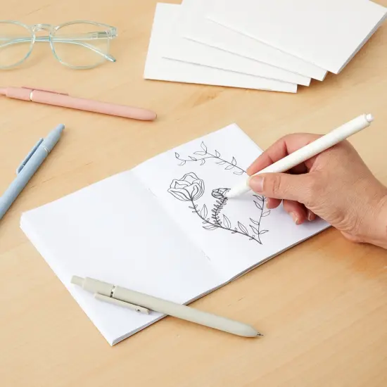 24 Pack Blank Books for Kids to Write Stories, A6 White Mini Notebook Bulk, 4.3x5.5 in Unlined Travel Journals Scrapbooks for Students Sketching, Drawing and Notetaking {3}