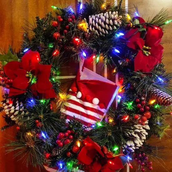 Battery Operated String Lights 50 LED String Lights Mini Lights with Auto-Timer and 8 Lighting Modes for Christmas Wreath Party Wedding Garden Home Decoration, Multicolor {3}