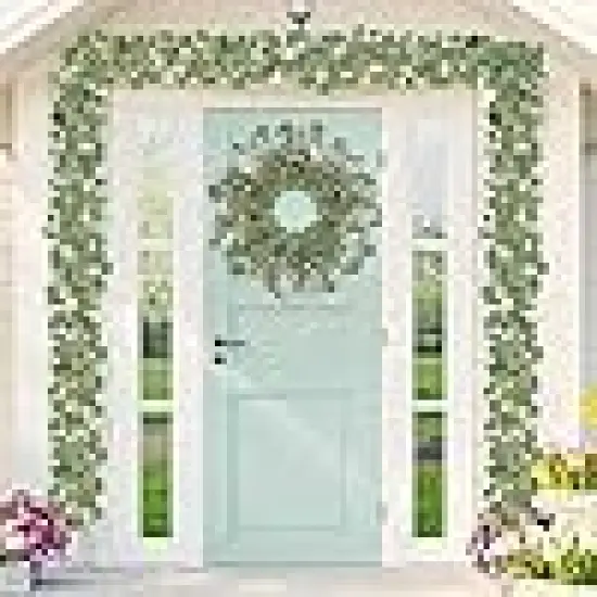 Artificial Eucalyptus Garland for Front Door Memorial Day Flag Day {4}