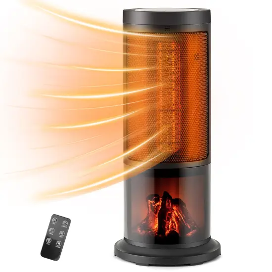 17 Inch 1500W Portable Tower Space Heater with 135&Acirc;&deg; Oscillation-Black {3}