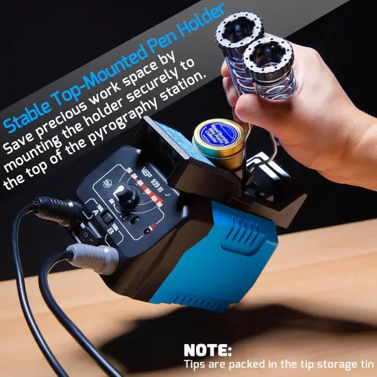 939-III Dual Pen Wood Burning Kit 34-IN-1 with 20 Woodburning Tips Soft-Grip Pyrography Pen with 2 Stencils, 2 Unfinished Wood, 1 Pen Holder Professional Wood Burner Tool {5}