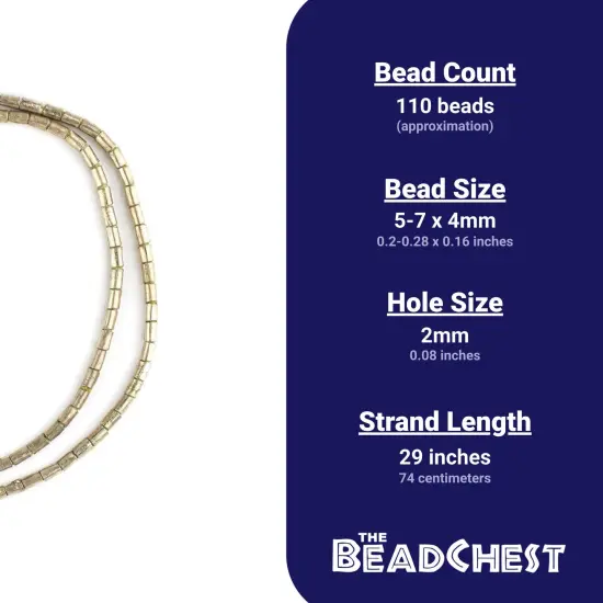 The Bead Chest Ethiopian Silver Tube Beads (4mm): Full Strand of African Metal Spacers for DIY Jewelry Making {4}