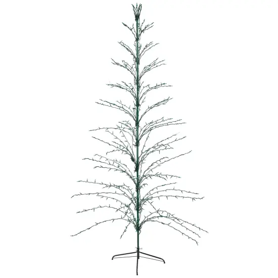 Northlight 9' Black Pre-Lit Artificial Cascade Twig Christmas Tree - Green Lights {5}