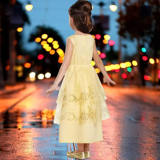 Belle Ball Gown Classic Costume Yellow Princess Dress Disney {5}