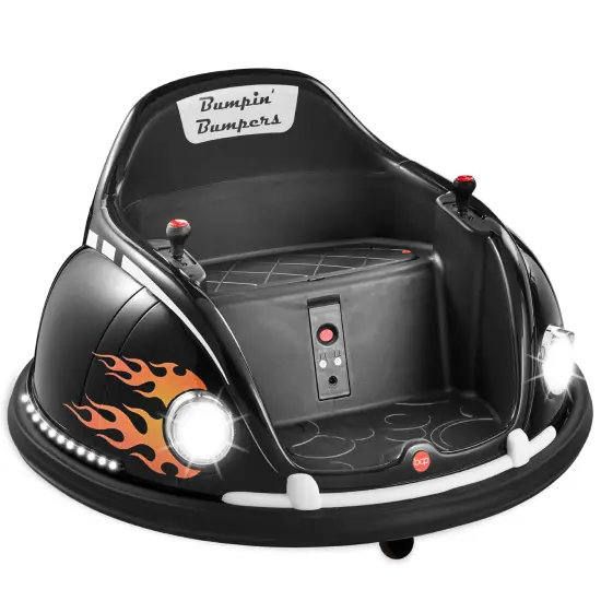Best Choice Products 6V Kids Ride On Bumper Car Toy w/ Remote Control, Harness, Lights, 360 Degree Spin Black {1}