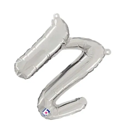 Betallic&reg; 14 Inch Script Letter N Silver Air Fill Only Balloon {4}