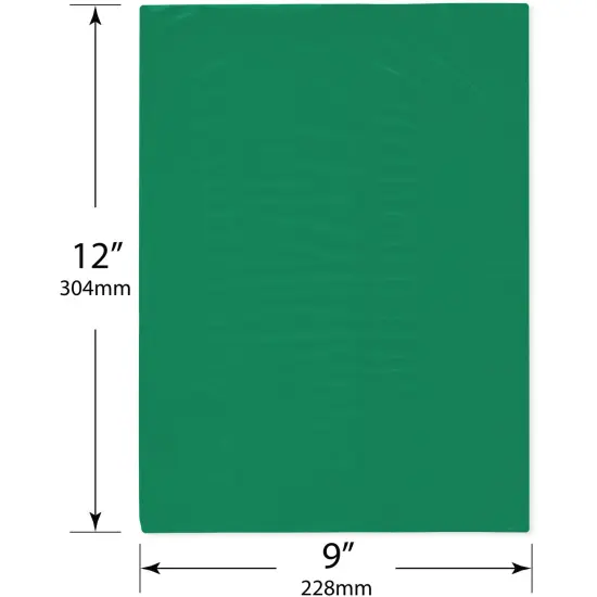 Plymor 9" x 12", Green 2 Mil Flat Open Plastic Poly Bags {3}