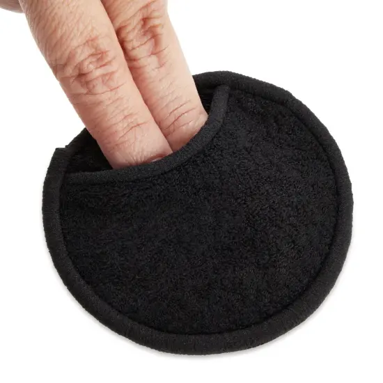 18 Pack Reusable Cotton Rounds for Makeup Removal with Bamboo Holder and Mesh Storage Bag (Black) {7}