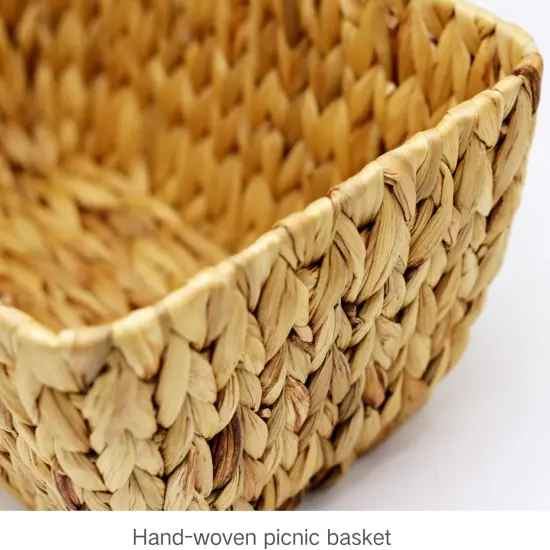 Basket with Handle-Wicker Picnic Basket,Natural Hand-Woven Basket with Lining Removable and Washable,Suitable {5}