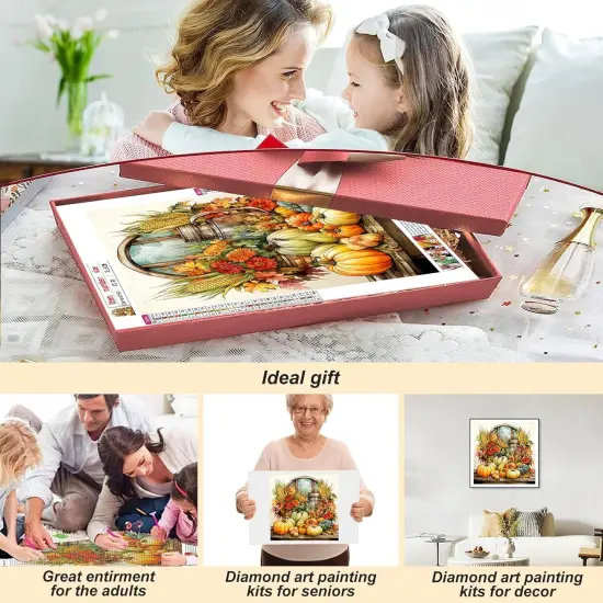 12x12 Inch - Pumpkin Diamond Painting Kits for Adults {5}