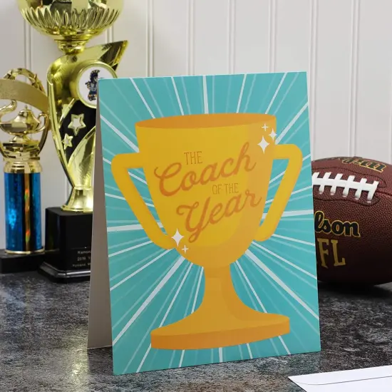 Pipilo Press 3 Pack Jumbo Thank You Coach Card with Envelopes for Teacher Appreciation, Mentors, Letter-Size (8.5 x 11 In) Multicolor {3}