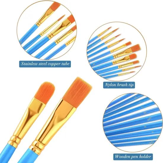 Painting Brush Set, 30 Packs/300 Pieces, Nylon Brush Head, Suitable for Oil and Watercolor, Perfect Suit of Art Painting, Best Present for Painting Enthusiasts {2}