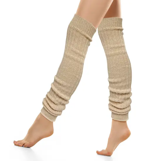 Wrapables Over The Knee Long Wool Blend Leg Warmers, Cream {1}