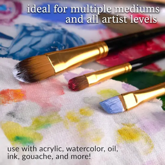 15-pc Acrylic Paint Brushes Set with Case - Acrylic, Oil, Watercolor Brush Set - 15 All-Purpose Paint Brushes with Zip-Up Case {5}