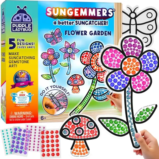 Suncatcher Gem Art for Kids Crafts - Easter Basket Stuffers for Kids 8-12 6-8, Valentines Day Gifts for 8 7 6 Year Old Girl Birthday Gift, Arts and Crafts for Kids Ages 4-8 8-12 6-8 Girls {1}