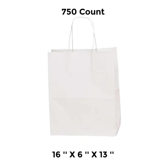 Stylish Glossy Bags 16'' x 6'' x 13'' Shopping White {1}