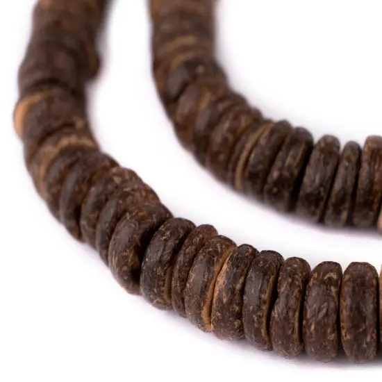 The Bead Chest Chocolate Disk Coconut Shell Beads (12mm) {1}
