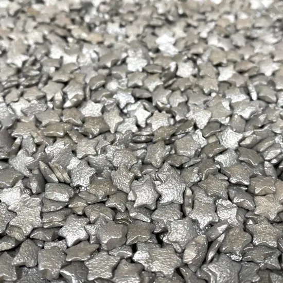 Krazy Sprinkles - Shiny Silver Pearl Stars (1/2 Cup 1x Jar) {1}