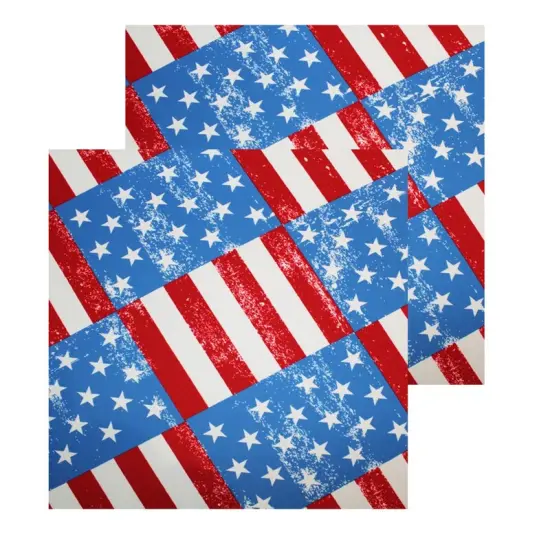 USA Flag Printed Spandex Fabric {4}